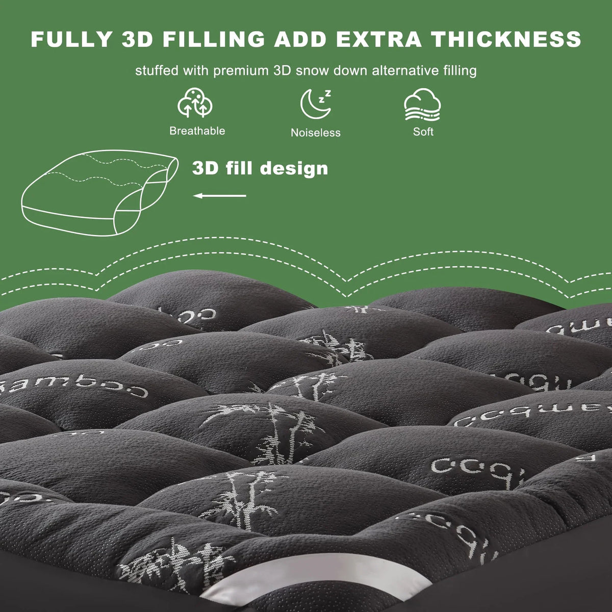 Ventayo – Collection | Bamboo Viscose Mattress Protector with Quilted Design | Waterproof & Breathable for Ultimate Sleep Comfort