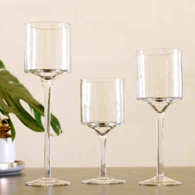 3PCS Crystal Candle Holder Set