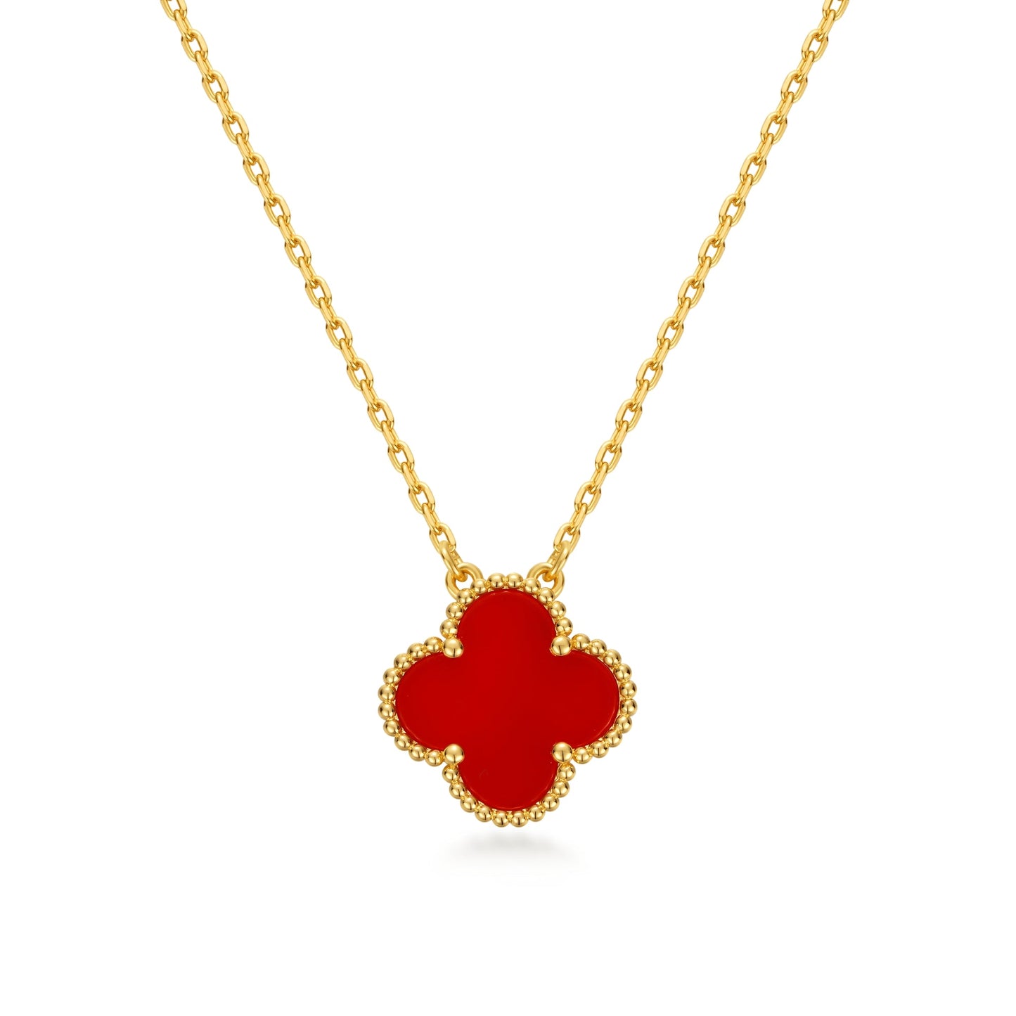 Clover Leaf Necklace,925 Silver, 18k Gold Plated