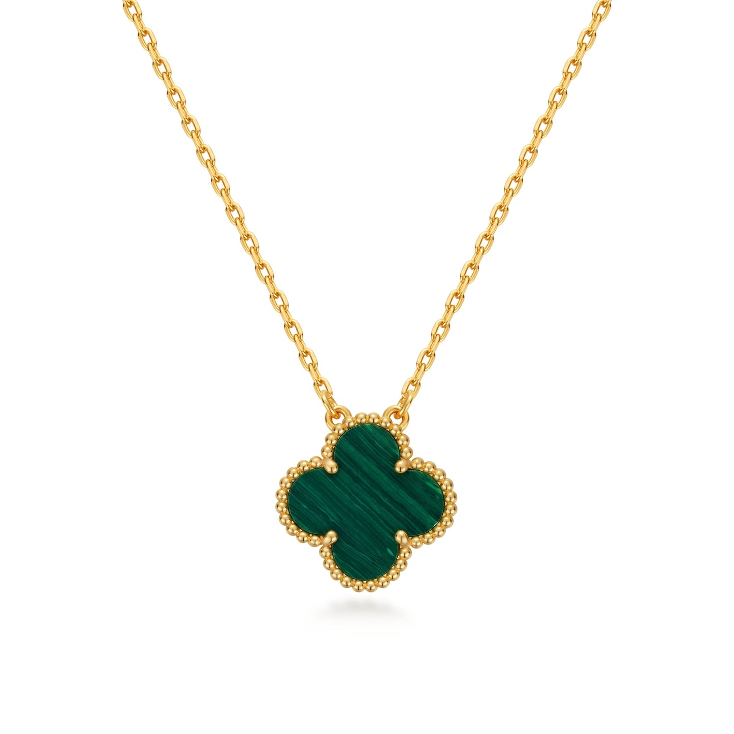 Clover Leaf Necklace,925 Silver, 18k Gold Plated