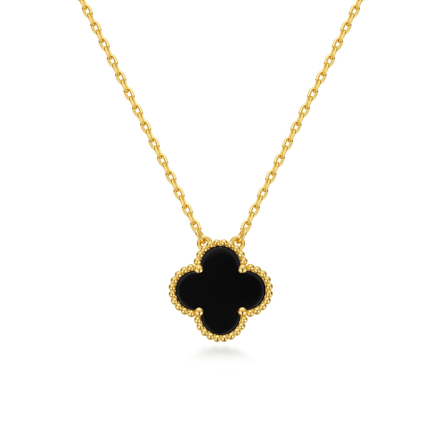 Clover Leaf Necklace,925 Silver, 18k Gold Plated