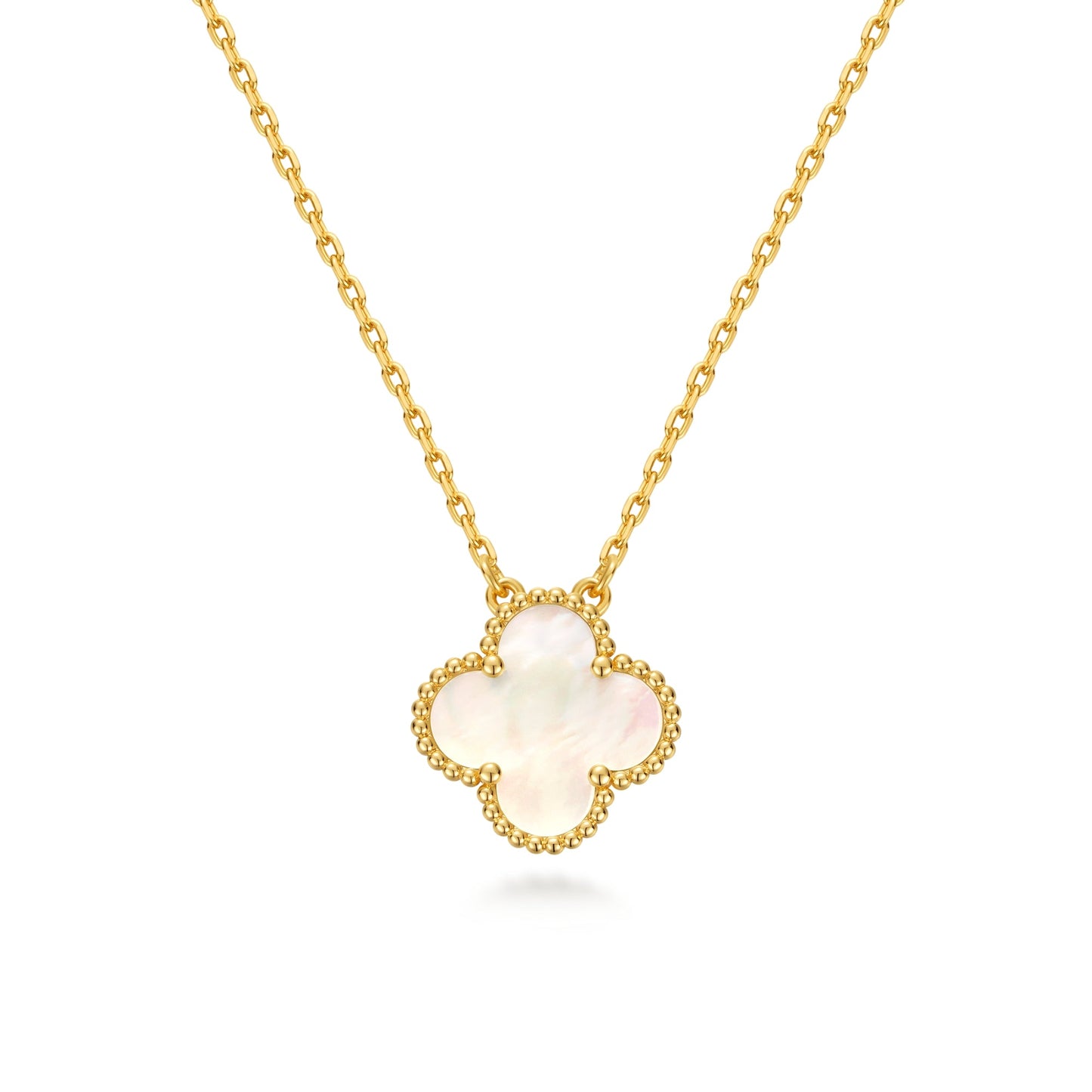 Clover Leaf Necklace,925 Silver, 18k Gold Plated