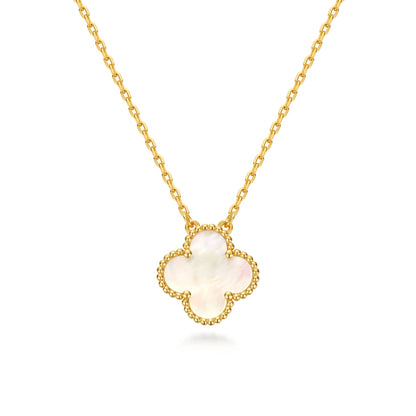 Clover Leaf Necklace,925 Silver, 18k Gold Plated