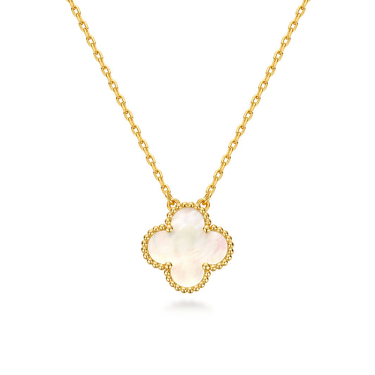 Clover Leaf Necklace,925 Silver, 18k Gold Plated