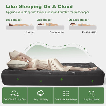 Ventayo – Collection | Bamboo Viscose Mattress Protector with Quilted Design | Waterproof & Breathable for Ultimate Sleep Comfort