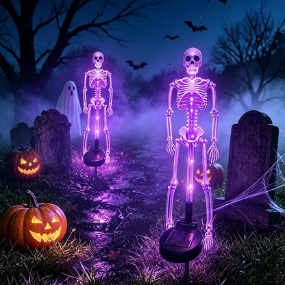 Halloween Outdoor Solar Lights Skeleton 2 Pack, Solar Pathway Lights and Halloween Solar Lights, Halloween Skeleton Decorations Outdoor – Ventayo