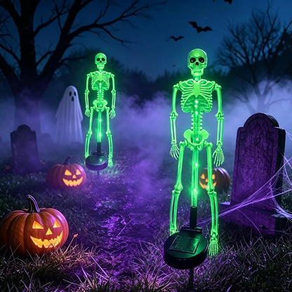 Halloween Outdoor Solar Lights Skeleton 2 Pack, Solar Pathway Lights and Halloween Solar Lights, Halloween Skeleton Decorations Outdoor – Ventayo