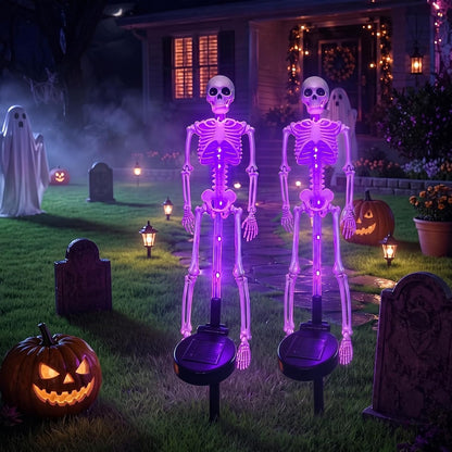 Halloween Outdoor Solar Lights Skeleton 2 Pack, Solar Pathway Lights and Halloween Solar Lights, Halloween Skeleton Decorations Outdoor – Ventayo