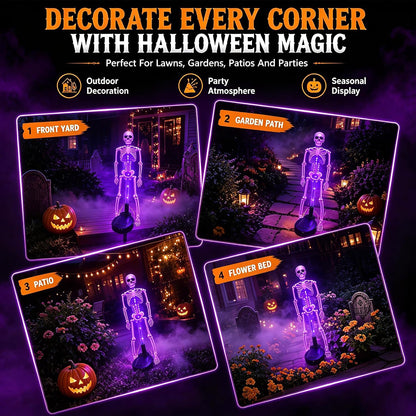Halloween Outdoor Solar Lights Skeleton 2 Pack, Solar Pathway Lights and Halloween Solar Lights, Halloween Skeleton Decorations Outdoor – Ventayo
