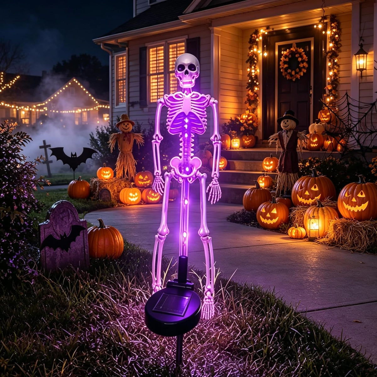 Halloween Outdoor Solar Lights Skeleton 2 Pack, Solar Pathway Lights and Halloween Solar Lights, Halloween Skeleton Decorations Outdoor – Ventayo