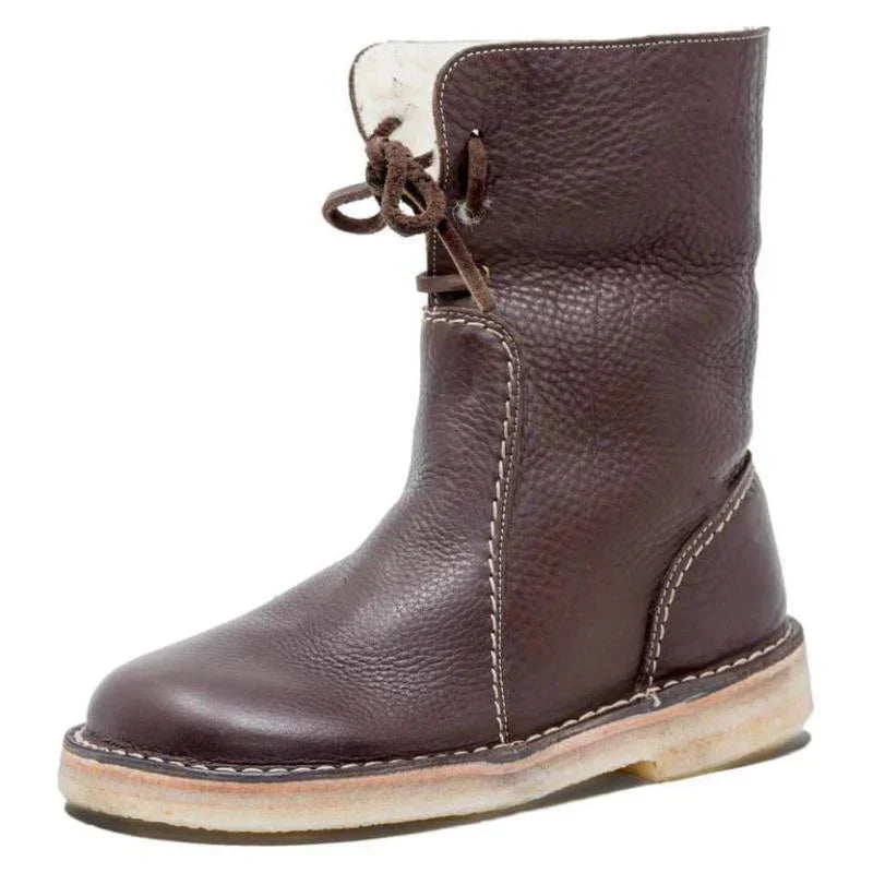 Damen Winter PU Warme Schnürstiefel für Schnee
