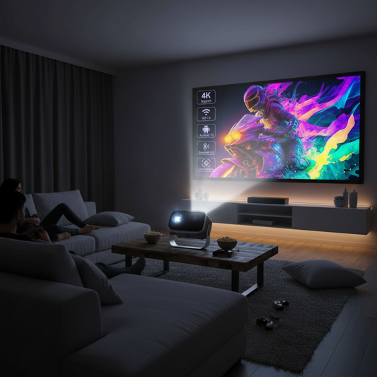 Ventayo – Home Entertainment Mini Projector | 4K Bluetooth & WiFi Streaming | Portable Design for Movies and Gaming