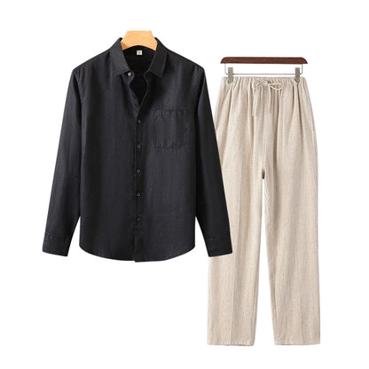 Amalfi Soirée Men’s Summer Outfit Set – Premium Linen Shirt & Pants Bundle