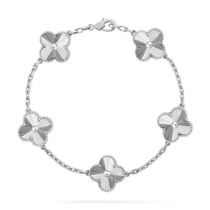925 Sterling Silver Black Clover Bracelet