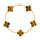 925 Sterling Silver Tiger Eye Gold Clover Bracelet