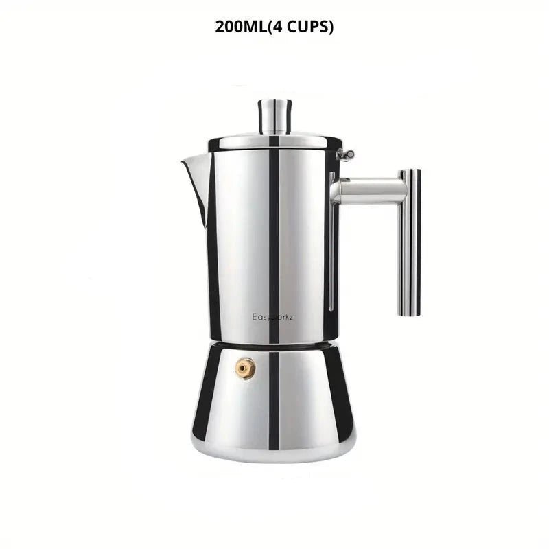 Ventayo – Italian Moka Pot | Premium Stainless Steel Espresso Maker with Heat-Resistant Handle | Versatile Brewing for Authentic Flavor