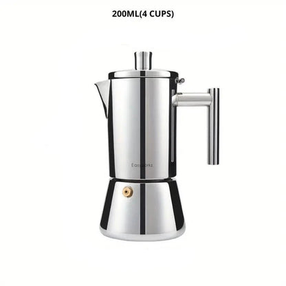Ventayo – Italian Moka Pot | Premium Stainless Steel Espresso Maker with Heat-Resistant Handle | Versatile Brewing for Authentic Flavor