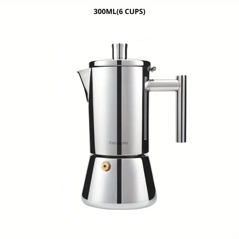 Ventayo – Italian Moka Pot | Premium Stainless Steel Espresso Maker with Heat-Resistant Handle | Versatile Brewing for Authentic Flavor