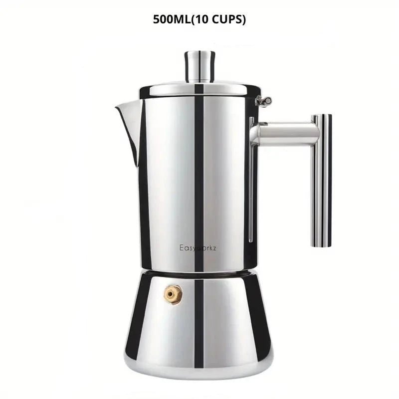 Ventayo – Italian Moka Pot | Premium Stainless Steel Espresso Maker with Heat-Resistant Handle | Versatile Brewing for Authentic Flavor