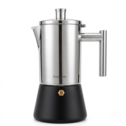 Ventayo – Italian Moka Pot | Premium Stainless Steel Espresso Maker with Heat-Resistant Handle | Versatile Brewing for Authentic Flavor