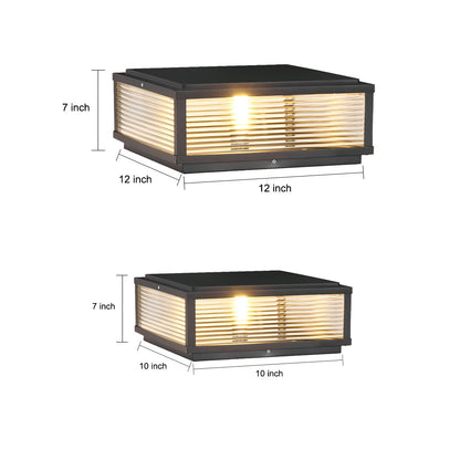 Poste contemporáneo impermeable para exteriores con luz solar para valla, pilar y terraza