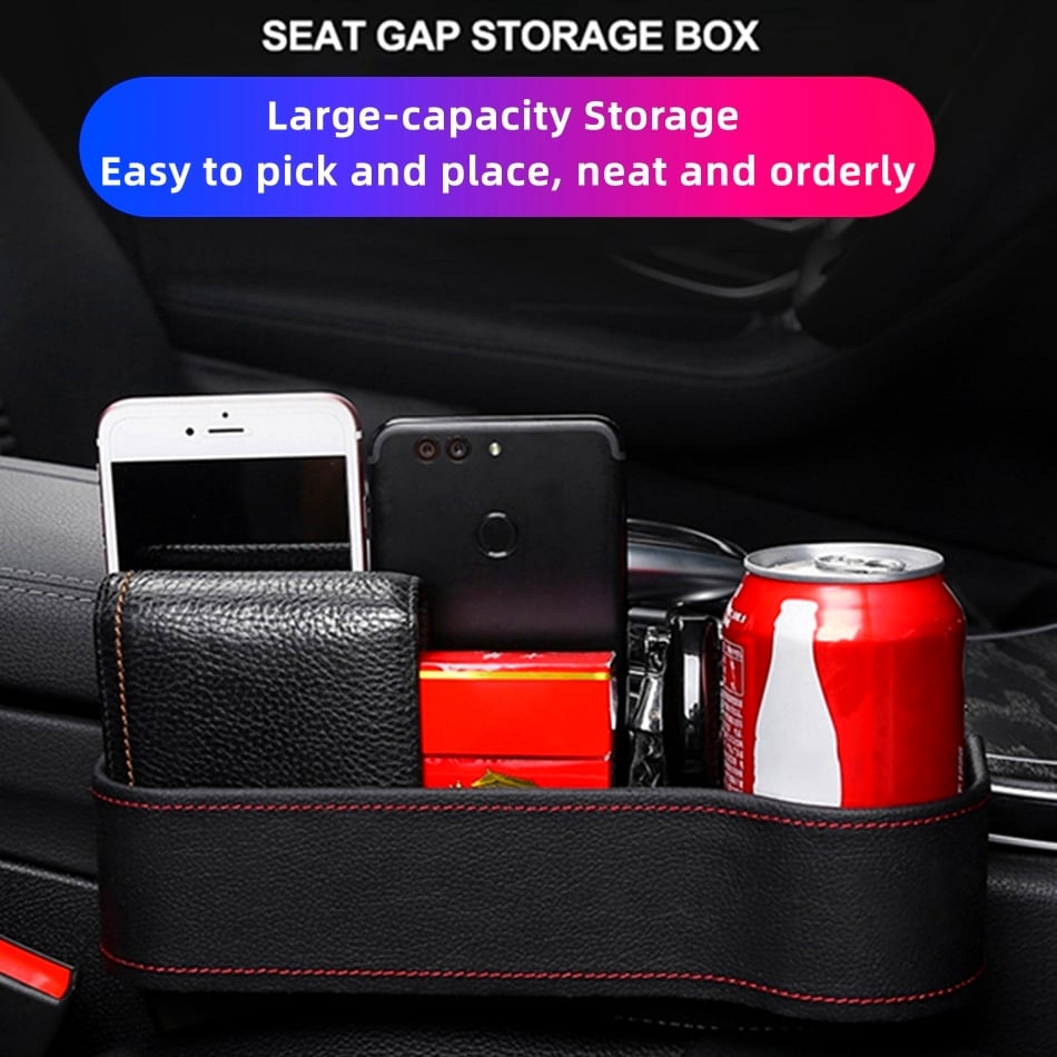 Ventayo – Leather Car Seat Organizer with Cup Holder | Multifunctional Design for Extra Storage and Convenience