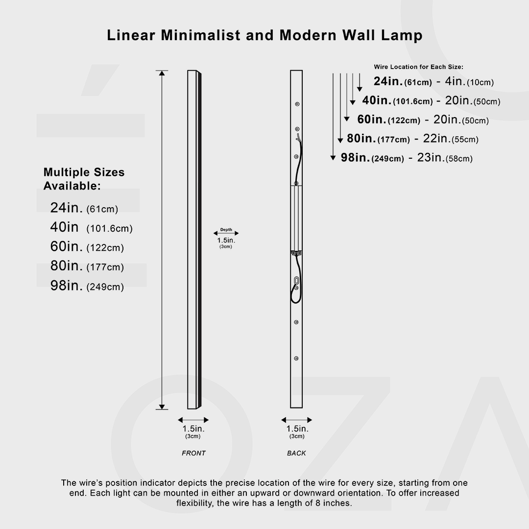 Lámpara de pared lineal minimalista con iluminación ambiental LED