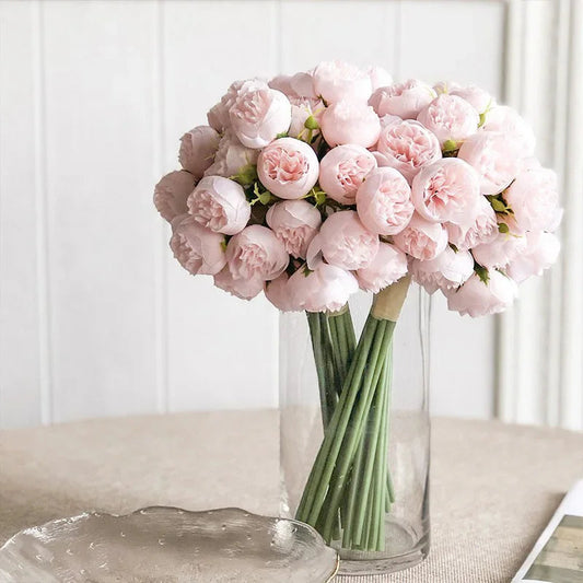 Ventayo – Peony Bouquet | Realistic Silk Flower Arrangement, 27 Heads in Various Colors