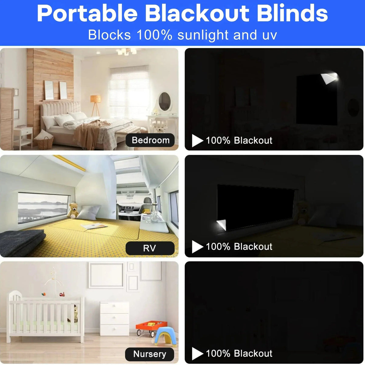 Ventayo – Magnetic Portable Blackout Window Shades with Suction Hold | Perfect for Travel and Kids' Rooms