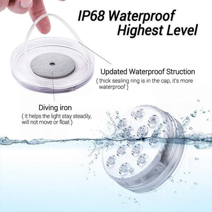 Ventayo – Magnetic Waterproof LED Pool Light with Remote Control & 12 Colors | Floating Pool Lights for Vibrant Nighttime Ambiance