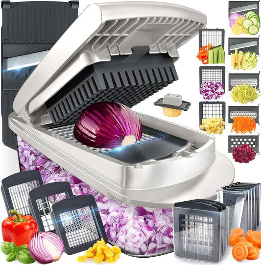 Ventayo – 10-in-1 Vegetable Slicer with 8 Blades | Versatile Kitchen Tool for Quick Meal Prep