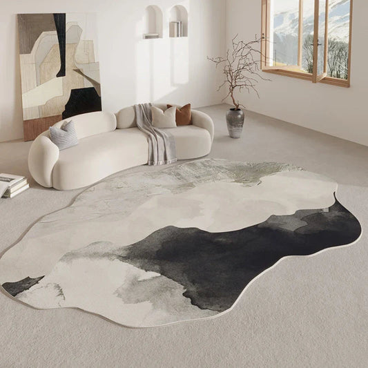 Ventayo – Organic Contour Area Rug | Irregular Design with Non-Slip Backing | Soft Polyester for Living Room Comfort
