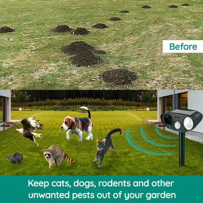 Solar Ultrasonic Fox Deterrent – Motion-Activated Animal Repeller for Garden, Lawn & Outdoor
