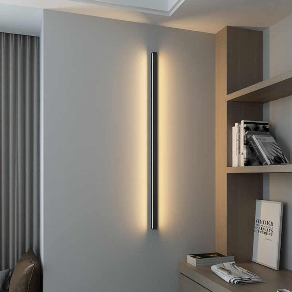 Lámpara de pared lineal minimalista con iluminación ambiental LED