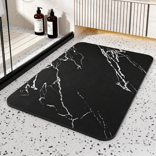 Ventayo – Quick Dry Diatom Stone Bath Mat with Non-Slip Base | Modern Marble Design for Moisture Control