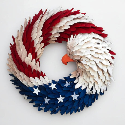 Ventayo – Rustic Eagle Wreath | Handcrafted Patriotic Decor with Weather-Resistant Design | Unique Tribute for Veterans