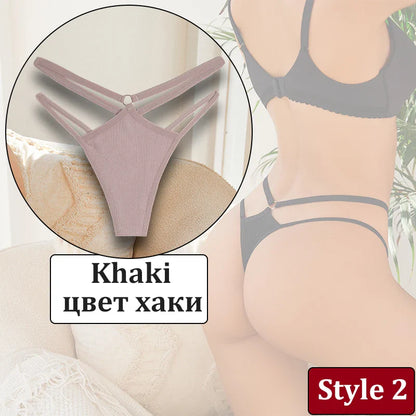 Hollow Out Thongs Low Rise Female G-String Underwear Breathable Bikini Lingerie