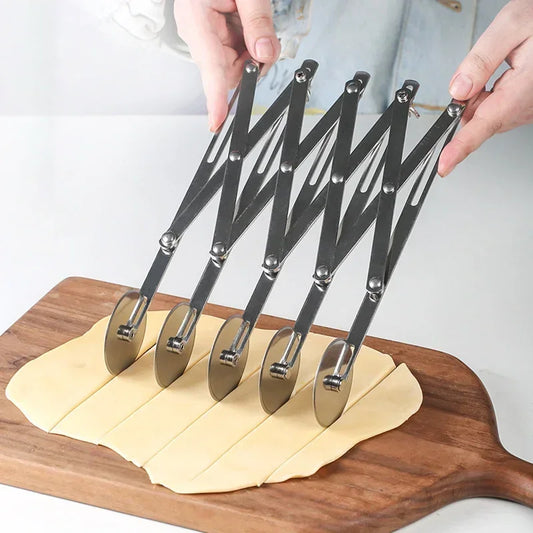 Stainless Steel Multi-Wheel Dough Divider – Adjustable Pastry Cutter