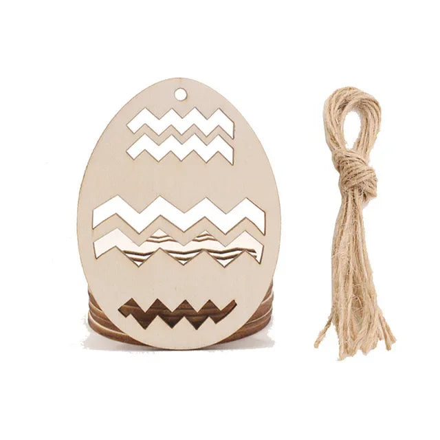 10Pcs DIY Easter Egg Wood Slices