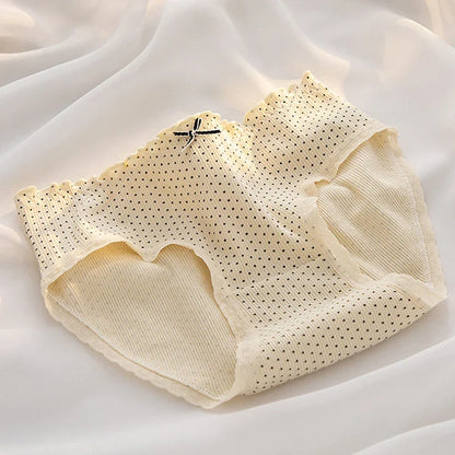 Girls' Cute Flower Briefs Mid Waist Seamless Underpants Sexy Lace Panties Lingerie