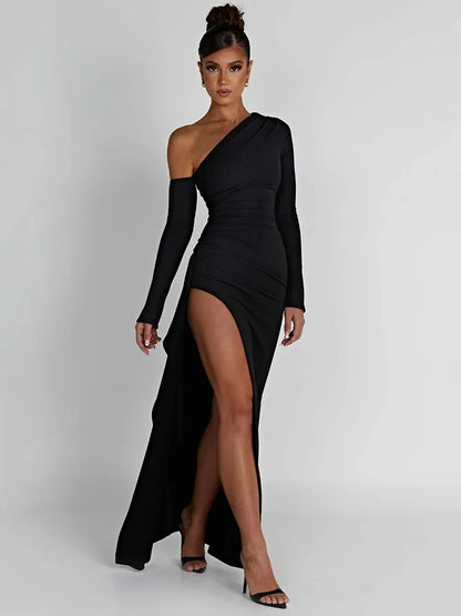 Long Sleeve Backless Bodycon Sexy Club Party Long Dress
