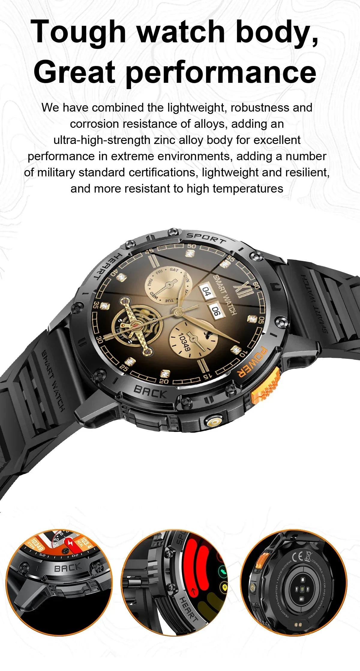 AMOLED Smartwatch – Bluetooth Calling Fitness Tracker with Waterproof Design