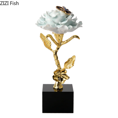 Brass Flower Sculpture