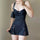 Cute Sweet Girl Lace Trim Outfits Sleeveless V Neck Black Mini Dress