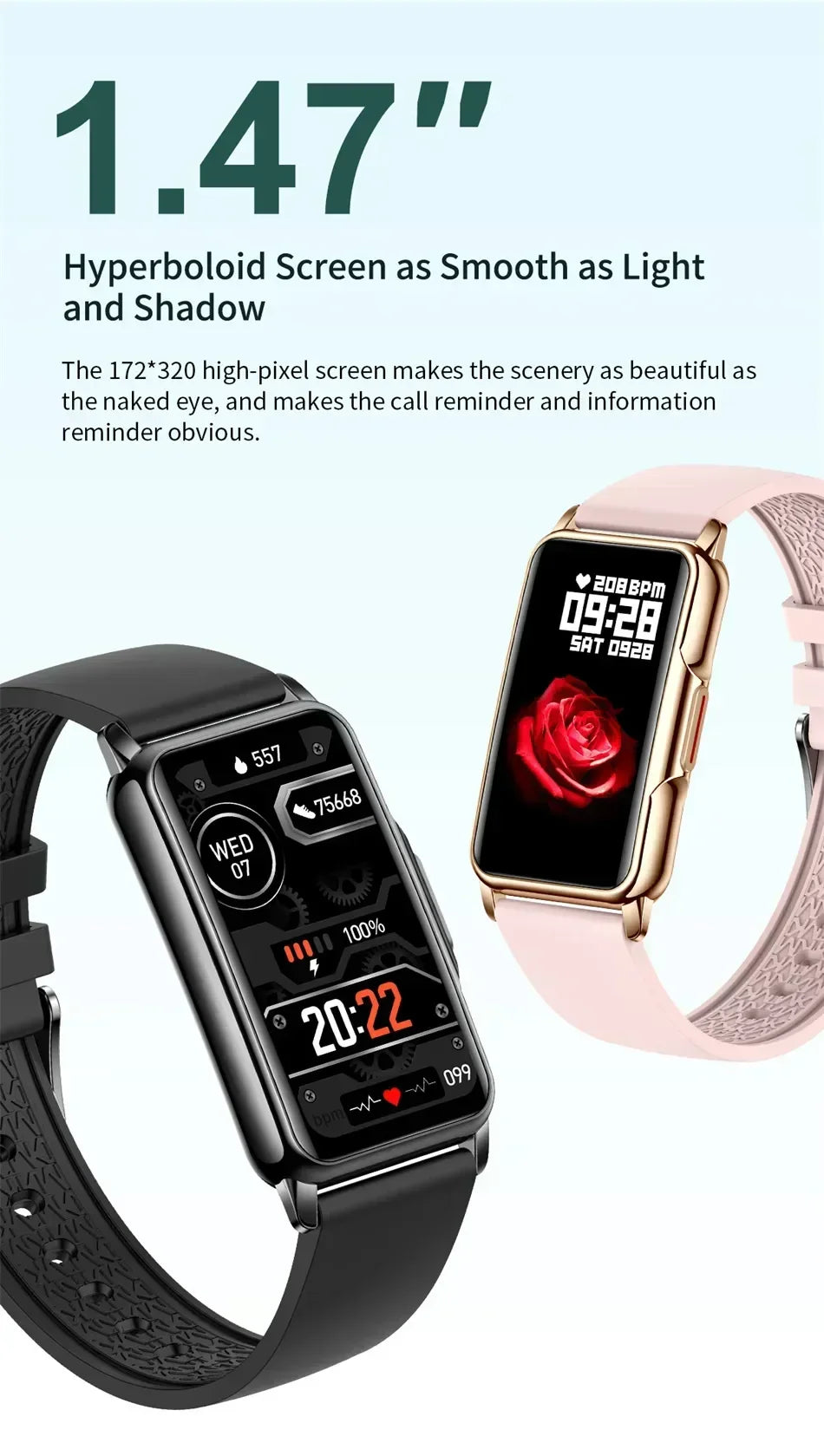 Smartwatch für Herren & Damen – Voller Touch Fitness- & Gesundheitstracker
