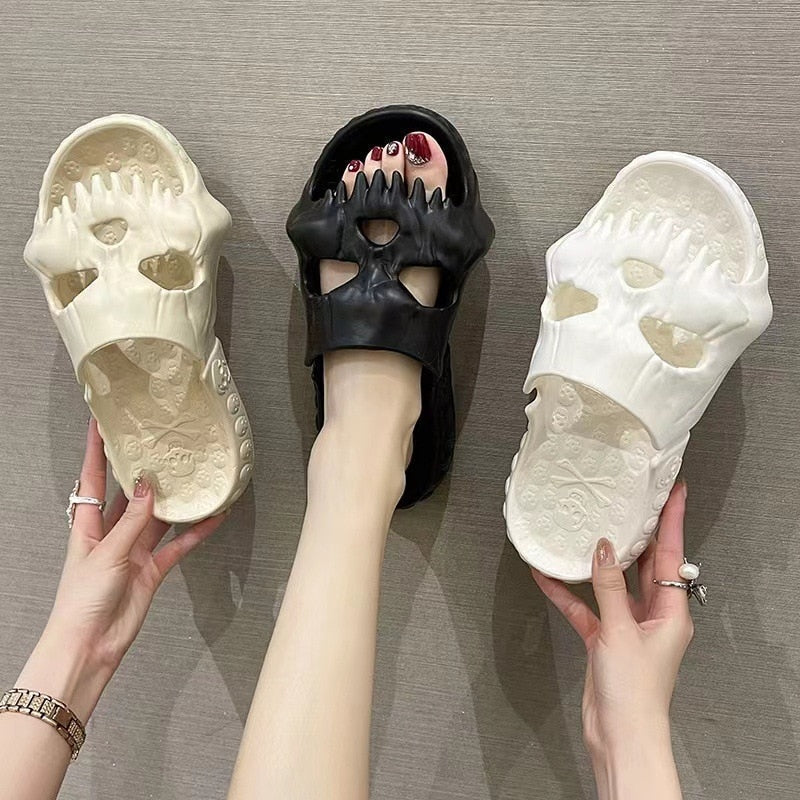 Skeleton Skull Thick Sole Slippers – Ventayo