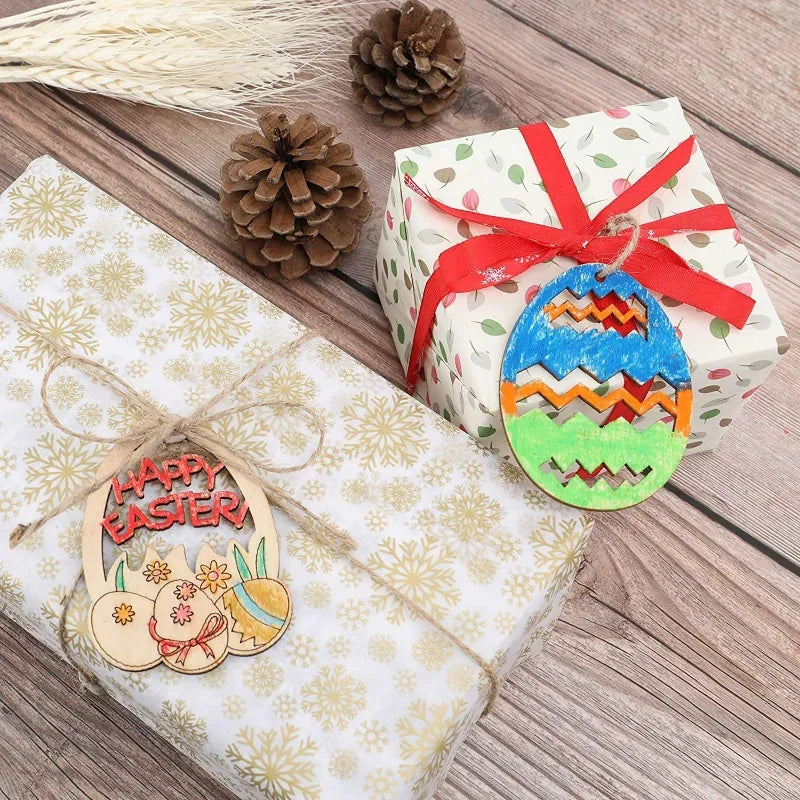 10Pcs DIY Easter Egg Wood Slices
