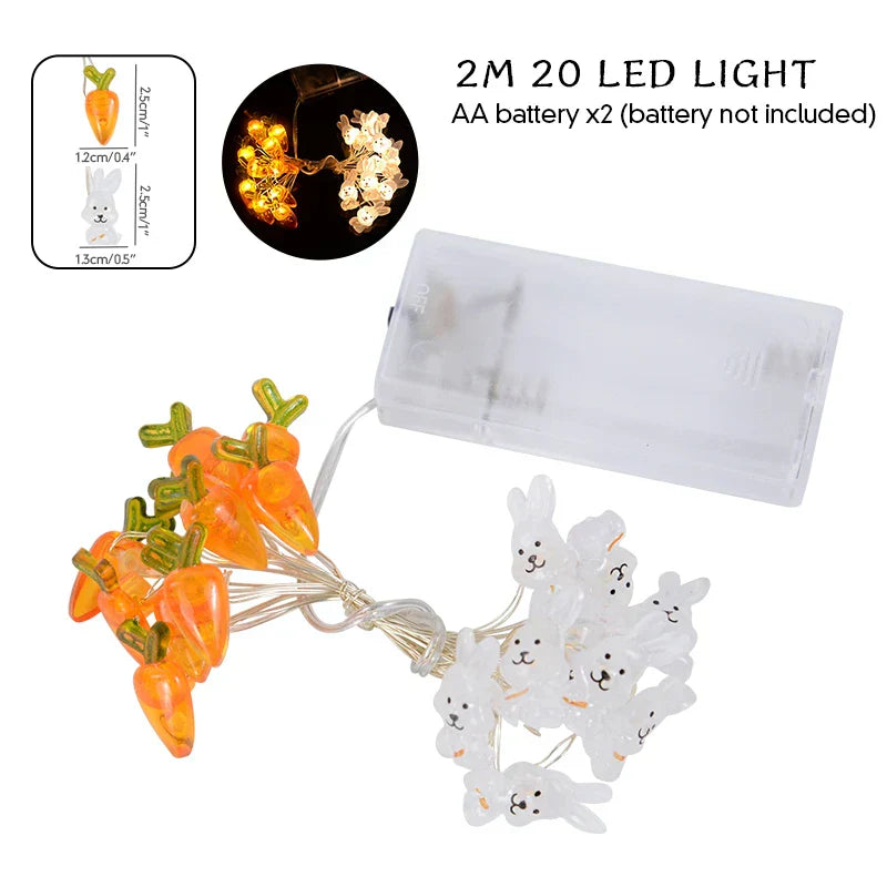 Paashaas en wortel LED-slingerverlichting