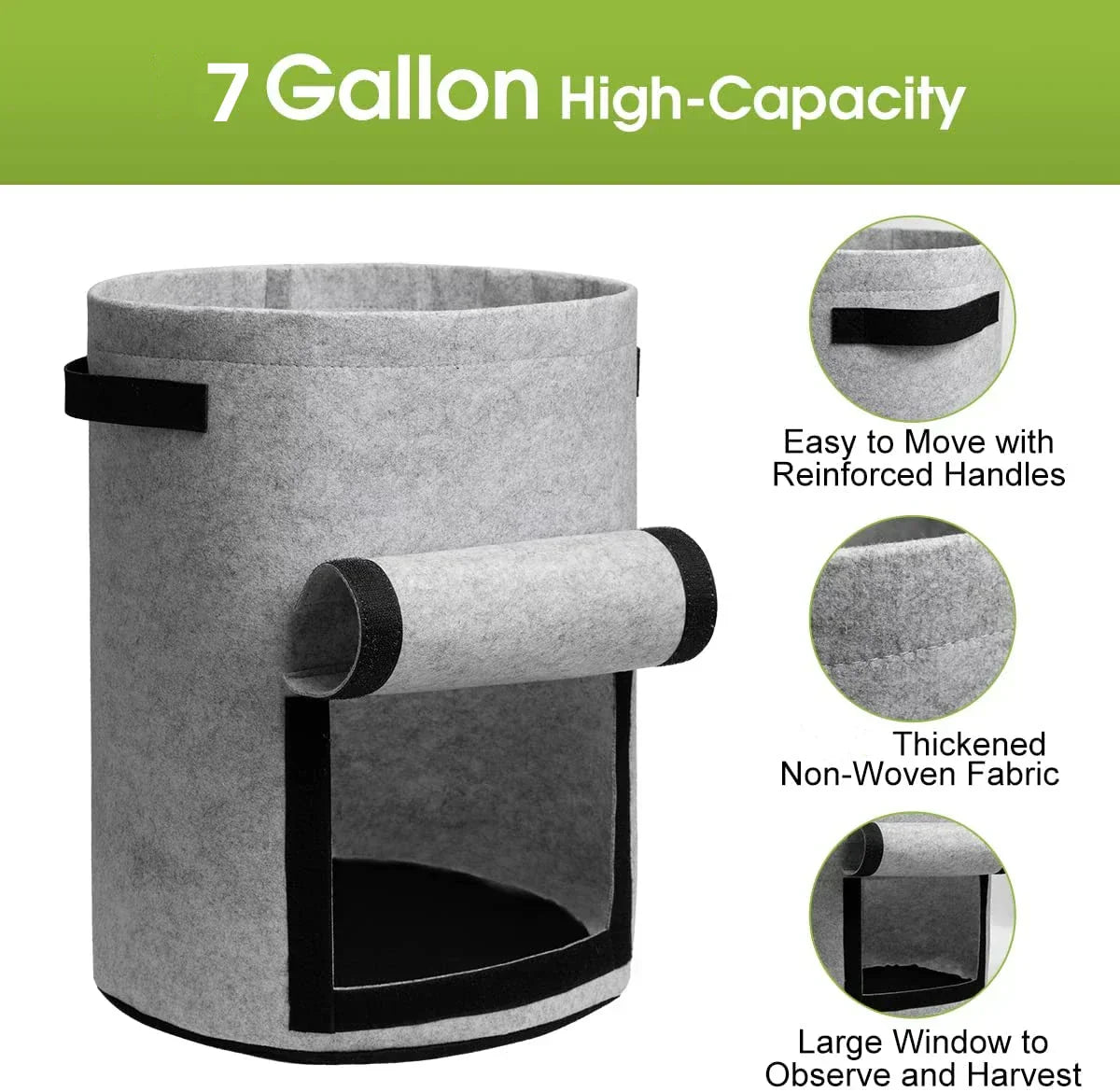 Felt Plant Grow Bags – 3 Sizes Available
