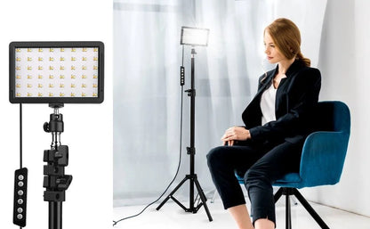 Zestaw oświetlenia LED do wideo i fotografii – z statywem i filtrami RGB